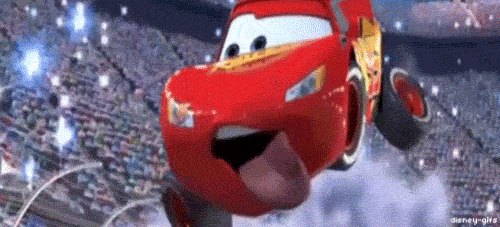 Animated GIF: lightning mcqueen cars.