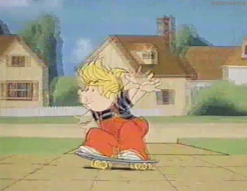dennis the menace,80s,cartoon,cartoons,skateboarding