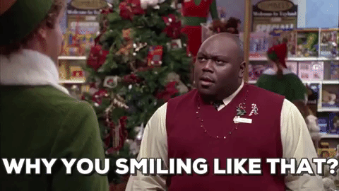 will ferrell,christmas movies,elf,faizon love,why you smiling like that