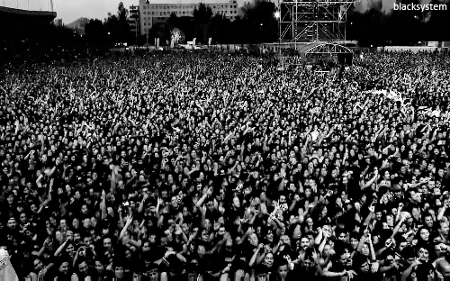crowd,mosh pit,black and white,music,concert