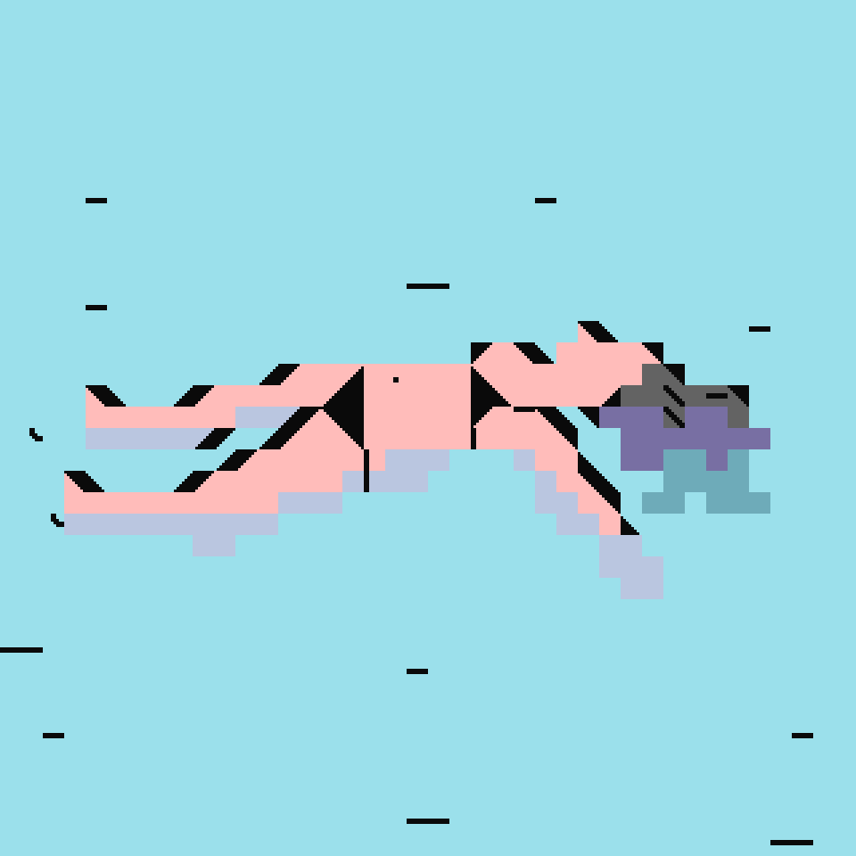 pixel,sea,float,petscii,swimm