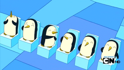 adventure time,penguins,applause,clap,victory,penguins of the ice king