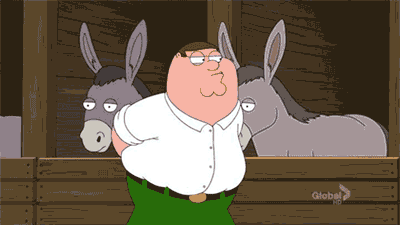 donkey,peter griffin,family guy,cartoon,america,sunglasses