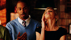 eliza coupe,photoset,damon wayans jr,happy endings,brad williams,otp i love everything about you,the actual perfect couple,this is a photoset about a perfect married couple judging the peasants they surround themselves with