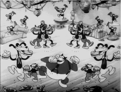 30s,the whoopee party,1930s,1932,happy,dancing,black and white,disney,party,vintage,yay