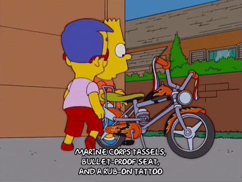bart simpson,season 15,cool,episode 9,milhouse van houten,bicycle,15x09,modified