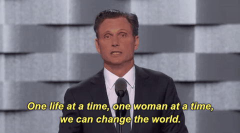 democratic national convention,tony goldwyn,dnc,dnc 2016,one life at a time one woman at a time we can change the world