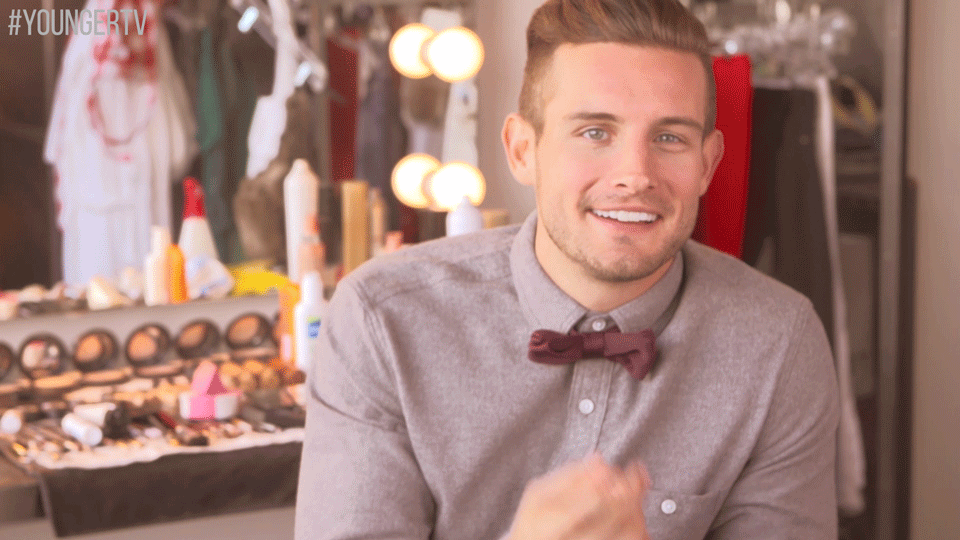come hither,come,tvland,flirt,younger,youngertv,nico tortorella,finger point,hither