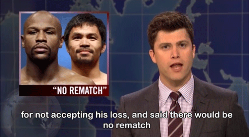 television,snl,saturday night live,boxing,weekend update,floyd mayweather,colin jost,manny pacquiao