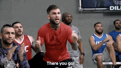 cody garbrandt,episode 5,ufc,cheer,cheering,coach,tuf,coaching,the ultimate fighter redemption,the ultimate fighter,tuf 25,tuf25,there you go,cheering on