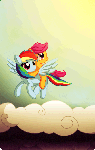 mlp,my little pony,scootaloo,rainbow dash,flying,hovering,cartoons comics