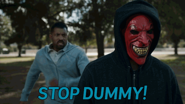 surprised,angry,stop,tbs,angie tribeca,dummy,deoncole