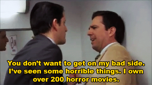 andy bernard,ed helms,the office,horror movies,misc,zach woods,gabe lewis