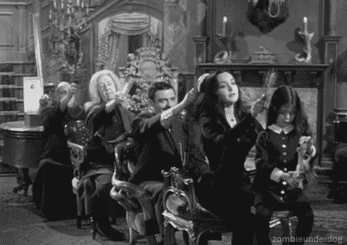 60s,the addams family,movie,black and white,film,cute,vintage,halloween,hair,grunge,spooky