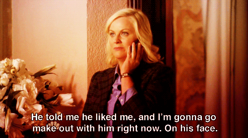 leslie knope,parks and recreation,amy poehler,making out