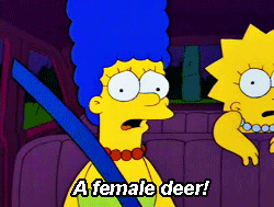 lisa simpson,car,homer simpson,deer,marge simpson,statue,sound of music,doh,doe,female deer,do a deer a female deer,simpsons