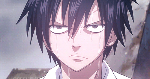 angry,deadpan staring,staring,gray fullbuster,anime,mad,annoyed,anger,fairy tail,stare,raining,gray,not amused,glare,deadpan,deadpan stare