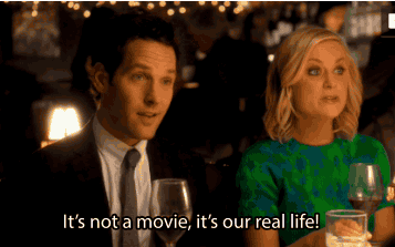 bobby newport,movie,funny,parks and recreation,smiling,amy poehler,leslie knope,paul rudd,they came together,romcom dream team,its not a movie its our real life