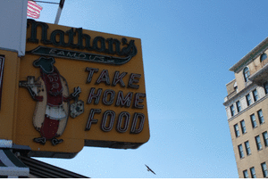 photography,night,day,photo,nyc,neon,hot dogs,day and night,coneyisland,nathans,neonsign