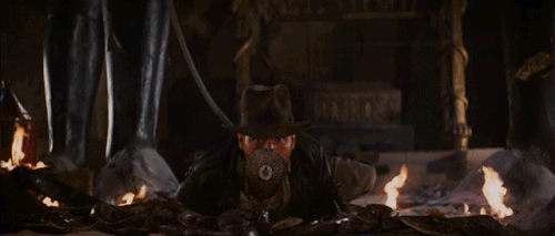 raiders of the lost ark,movies,film,80s,cinemagraph,cinemagraphs,harrison ford,fear,looping,steven spielberg,indiana jones,encouragement,follow your dreams,follow your heart,judy blume