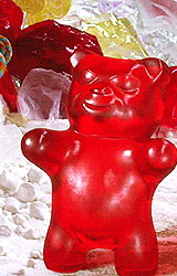 gummy bear,reaction,eating,candy,middle finger