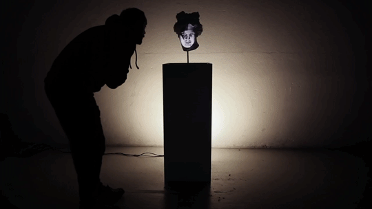 sculpture,art,animation,tech,face,projection mapping,apollo,bust,classical