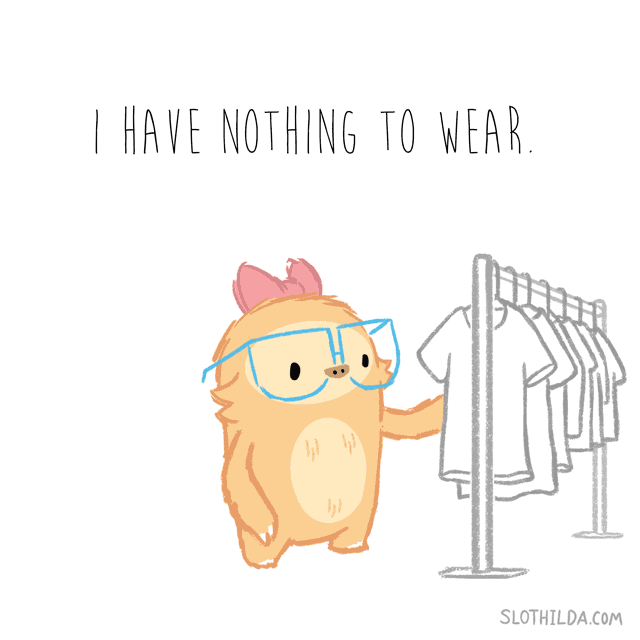 fashion,clothes,closet,cartoon,slothilda,outfit,nerdy,nothing,wardrobe,funny,animation,cute,lol,comics,glasses,comic,trash,little,sloth,throw,away,to,sloths,geeky,outfits,wear,chubby,dorky,decide,cant