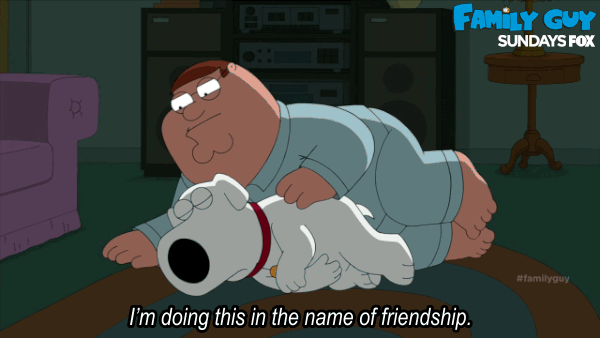 dog,family guy,friendship,peter griffin,petting,brian griffin