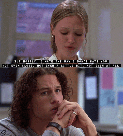 10 things i hate about you,tv,movies,90s,heath ledger,romantic,90s movies,julia stiles,teen movies
