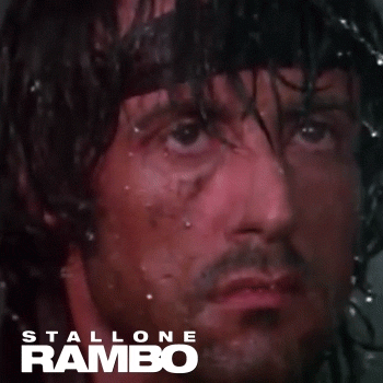 rambo,stallone,badass,rain,movie,film,sad