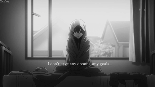 words,black and white,yukiteru amano,ep1,me now,i just wanted to do this,no dreams no goals