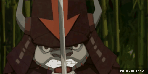 Animated GIF: samurai appa downvote.