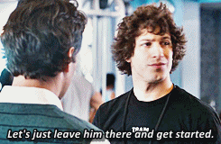andy samberg,i love you man,jake peralta,au,crossover,b99,b99edit,charles boyle,queue poured blue soda all over my life,this amuses me no end
