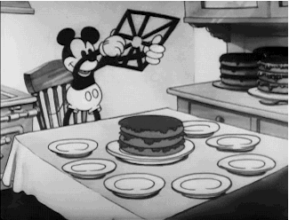 cake,mickey mouse,slice,dishes,vintage,food,cartoon,dessert,yummy,dish it out