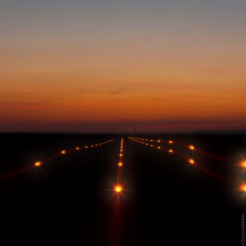 loop,lights,runway,endless,dusk