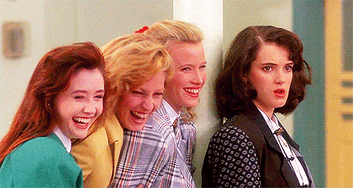 detached,heathers,80s,laughing,winona ryder,movie,film,vintage,retro,indie,scene,mean girls,bitches,1988,veronica,clique,powerhouse,cruelty
