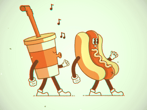 hot dog,retro,after effects,2d,whistle,walk cycle,animation,happy,cartoon,drink,old,ae,tony babel