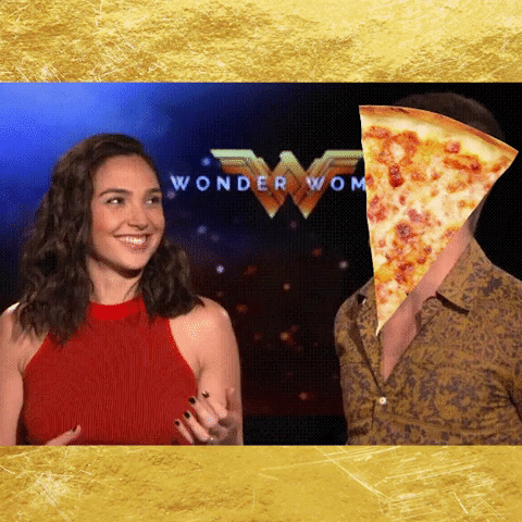 gal gadot,snack,wonder woman,pizza,hungry,looking like a snack