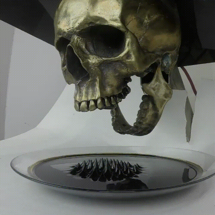 time,killing,sculpture,ferrofluid,mesple
