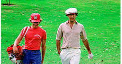chevy chase,ty webb,caddy shack,80s,walking,danny,golf course,michael okeefe