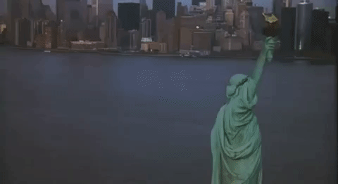 new york city,new york,twin towers,lady liberty,city,nyc,christmas movies,1994,miracle on 34th street,the statue of liberty