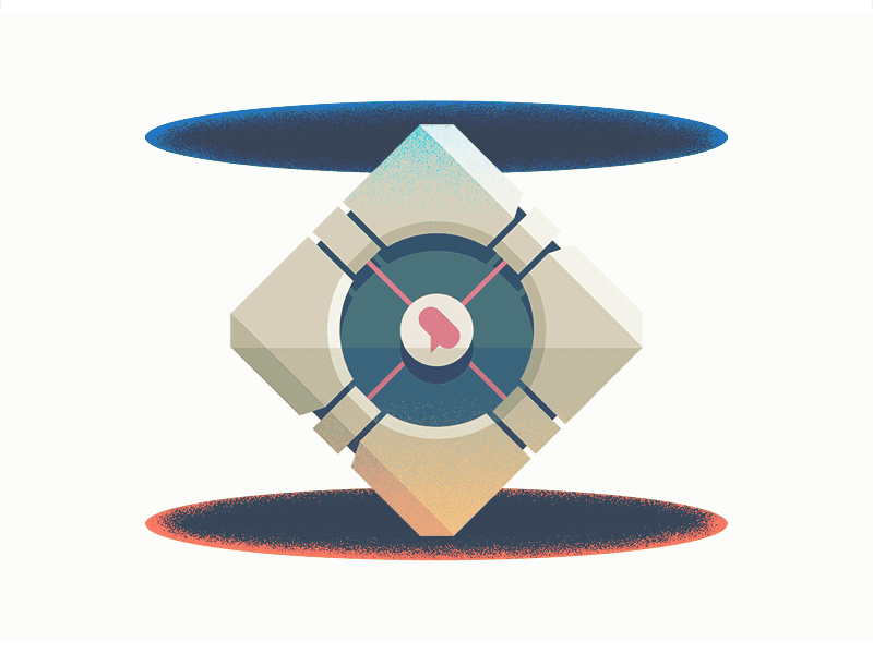 portal,companion cube,illustration