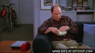 laughing,eating,seinfeld,george,popcorn