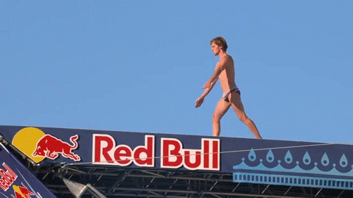 cliff diving,dive,dance,happy,swag,weekend,yay,happy dance,red bull,gifsyouwings