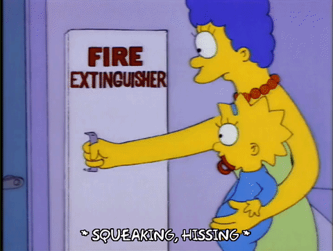 fire extinguisher,marge simpson,maggie simpson,season 4,scared,eating,episode 12,4x12,closet,mice
