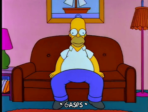 earthquake,homer simpson,couch,season 4,shaking,4x03,episode 3,scared,gasp