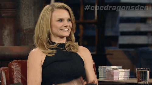 michele romanow,excited,waiting,cbc,dragons den,drumb roll