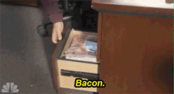 nick offerman,television,parks and rec,ron swanson,bacon
