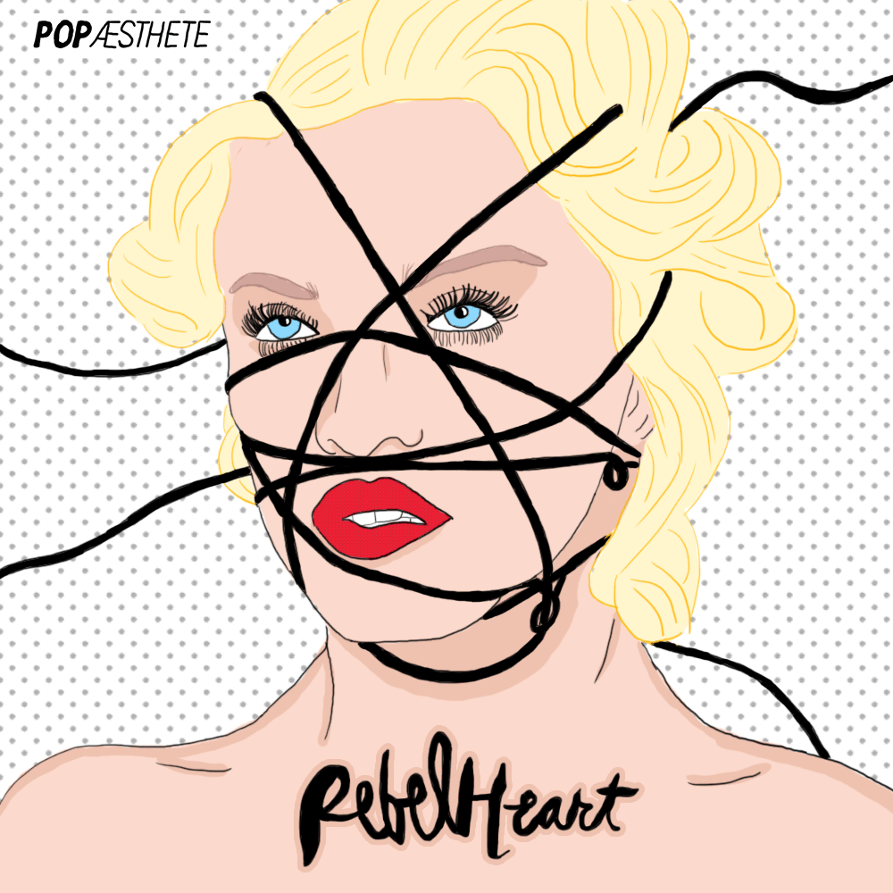 album cover,illustration,madonna,pop aesthete,rebel heart,unapologetic bitch