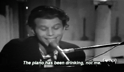 piano,tom waits,music,funny,black and white,vintage,adorable,drinking,drunk,epic,classic,singer,70s,unique,1970,genious